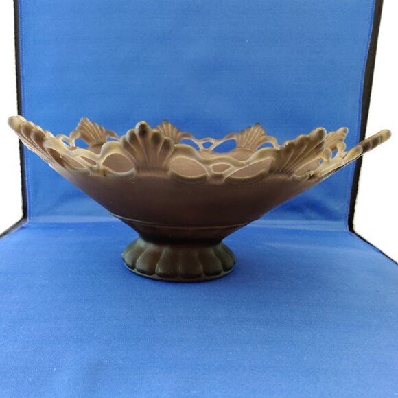 Westmoreland Brown Mist Satin Glass Lace Edge Centerpiece Bowl - Ring & Petal - Picture 1 of 12